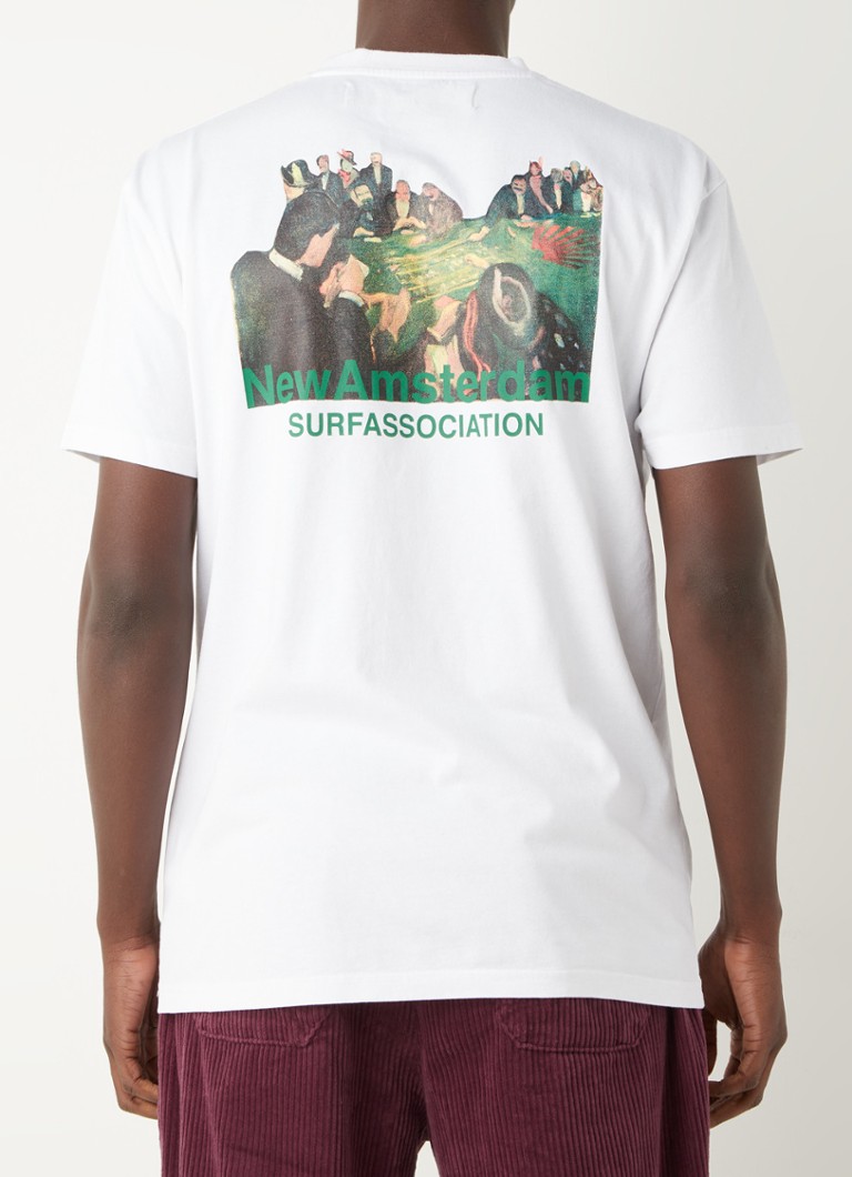 New Amsterdam Surf Association - T-shirt avec imprimé logo et imprimé au dos - Blanc