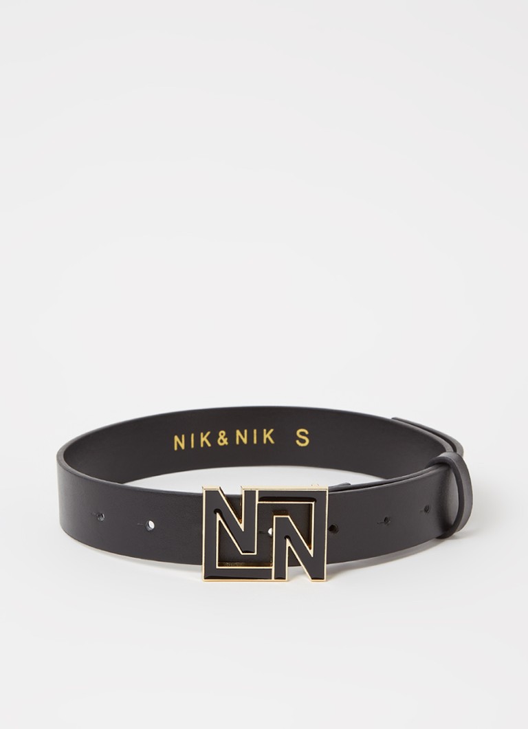 NIK&NIK - Enamel riem met logo - Zwart