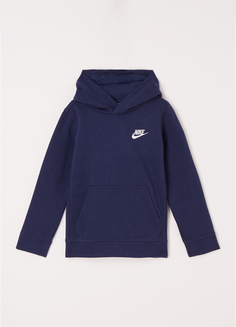 Nike - Club Fleece hoodie met logoborduring - Donkerblauw