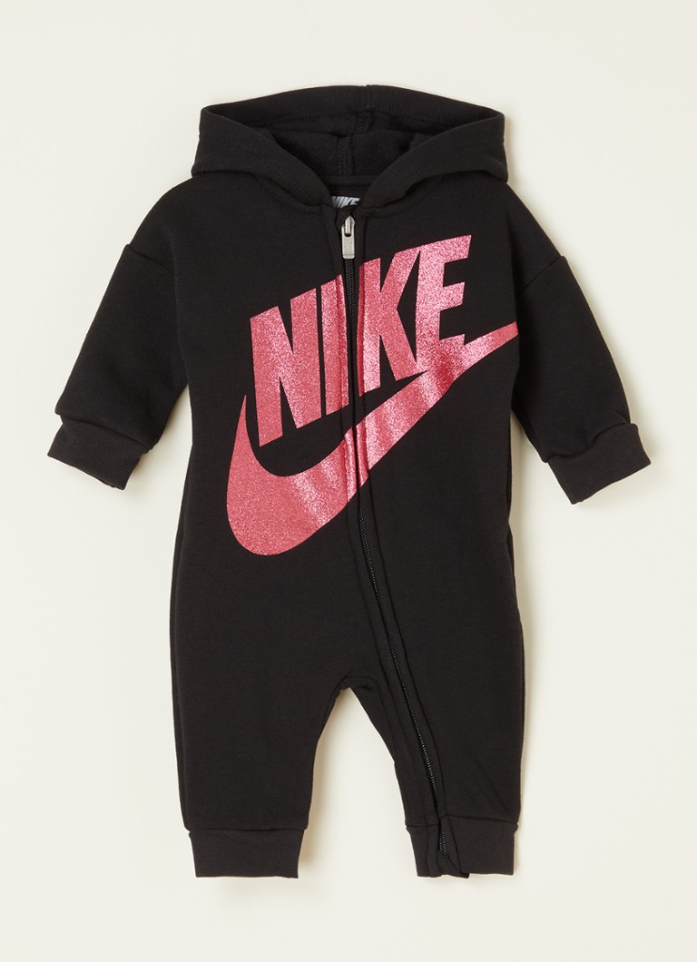 Nike - Costume bébé avec capuche et logo imprimé - Noir