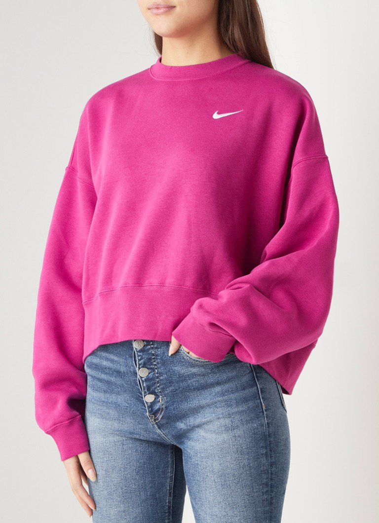 Nike Essential cropped sweater met logo â¢ Roze â¢ de Bijenkorf.be