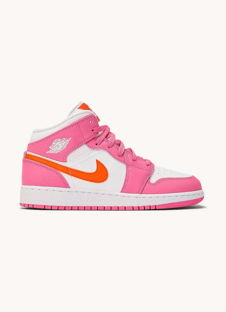 Nike - Jordan 1 MID Pinksicle Savety sneaker van leer - Roze