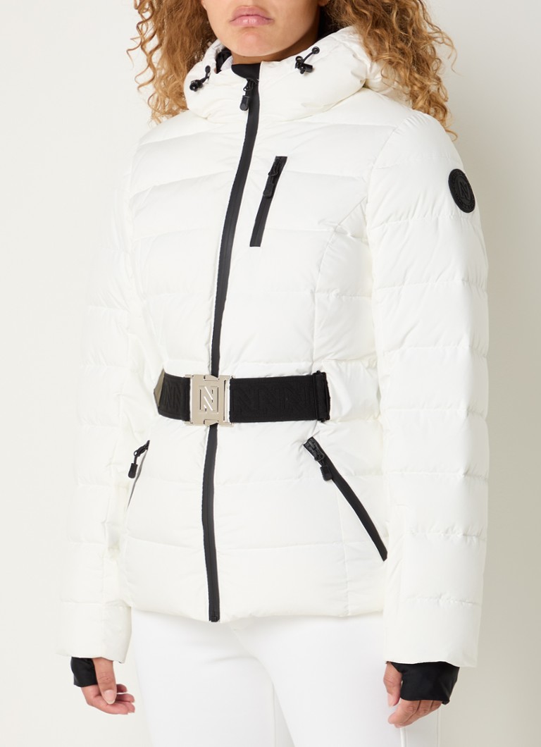 NIKKIE - Goya ski-jas met capuchon en ceintuur - Wit