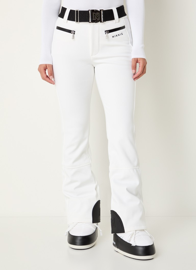 NIKKIE - Grace high waist flared fit skibroek met ceintuur - Wit