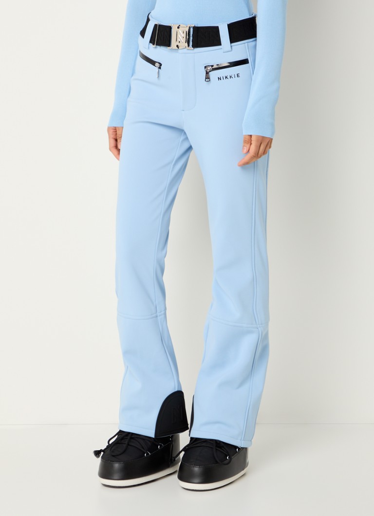 NIKKIE - Grace high waist flared fit skibroek met ceintuur - Blauw