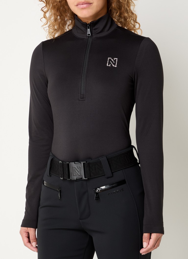 NIKKIE - Gumeko skipully met logo en strass - Zwart