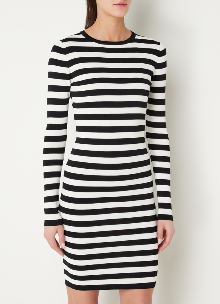 NIKKIE - Jolie mini jurk met streepprint - Zwart