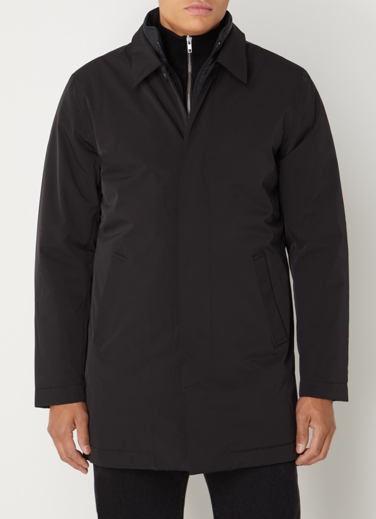 NN.07 - Blake gewatteerde trenchcoat met uitneembare binnenjas - Zwart