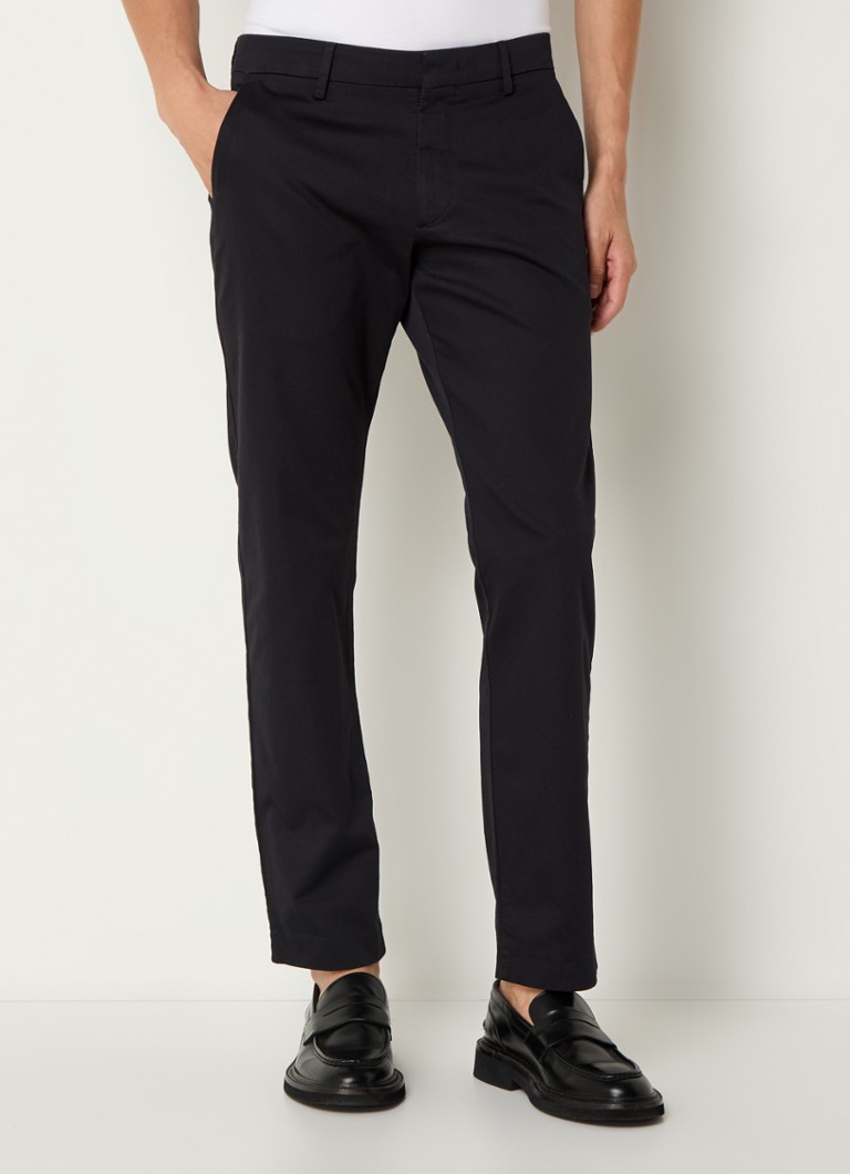 NN.07 - Theo slim fit pantalon van  katoen met steekzakken - Donkerblauw