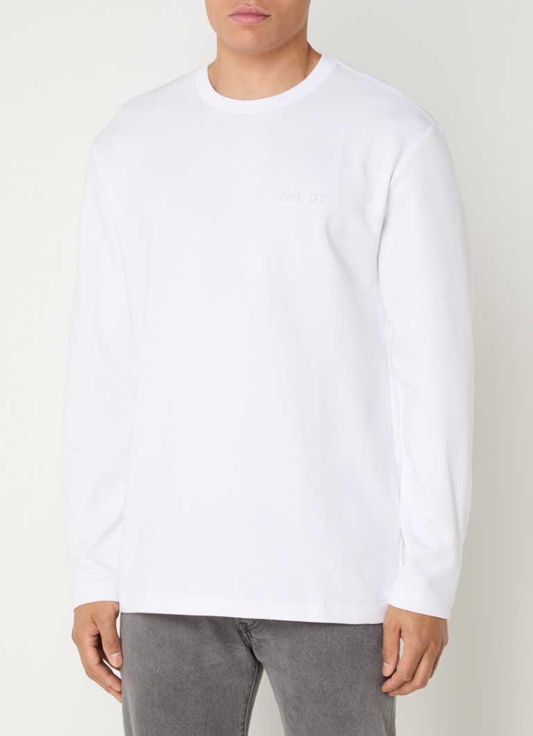 NN.07 - Tonal sweater met logo - Wit