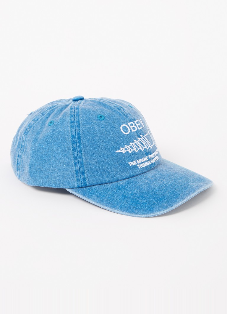 Obey - Things Happen pet met logoborduring - Indigo