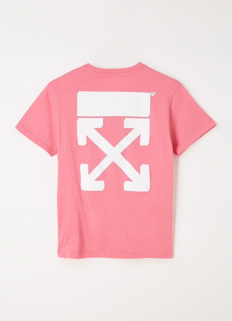 Off-White Arrow T-shirt met logo- en backprint Roze • deBijenkorf.be