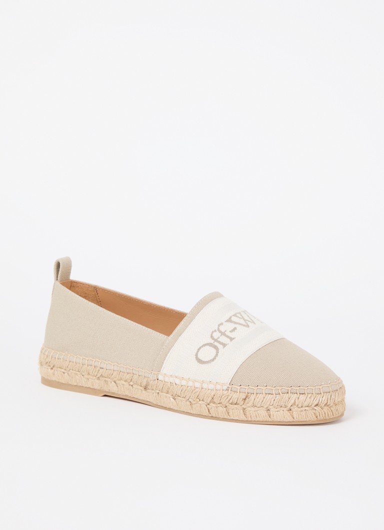 Off-White - Bookish Espadrilles van canvas met logo - Donkerbeige