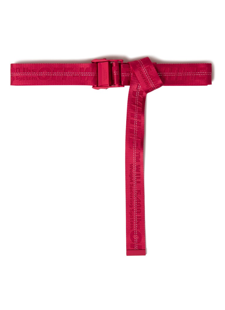 Off-White - Classic Industrial riem met logo - Rood