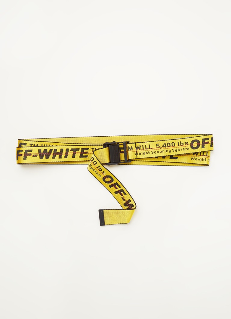 geur huilen Actief Off-White Classic Industrial riem met logoprint • Geel • deBijenkorf.be