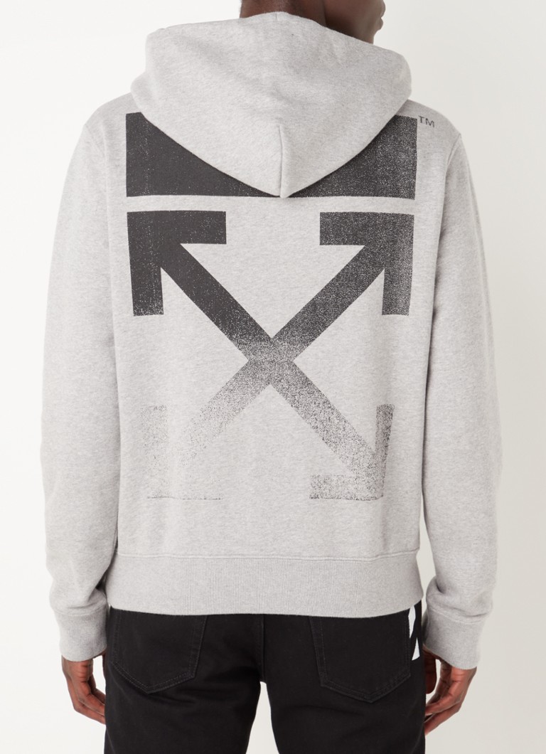 Off-White Degradé Arrow hoodie met front- en backprint • Grijsmele •  deBijenkorf.be