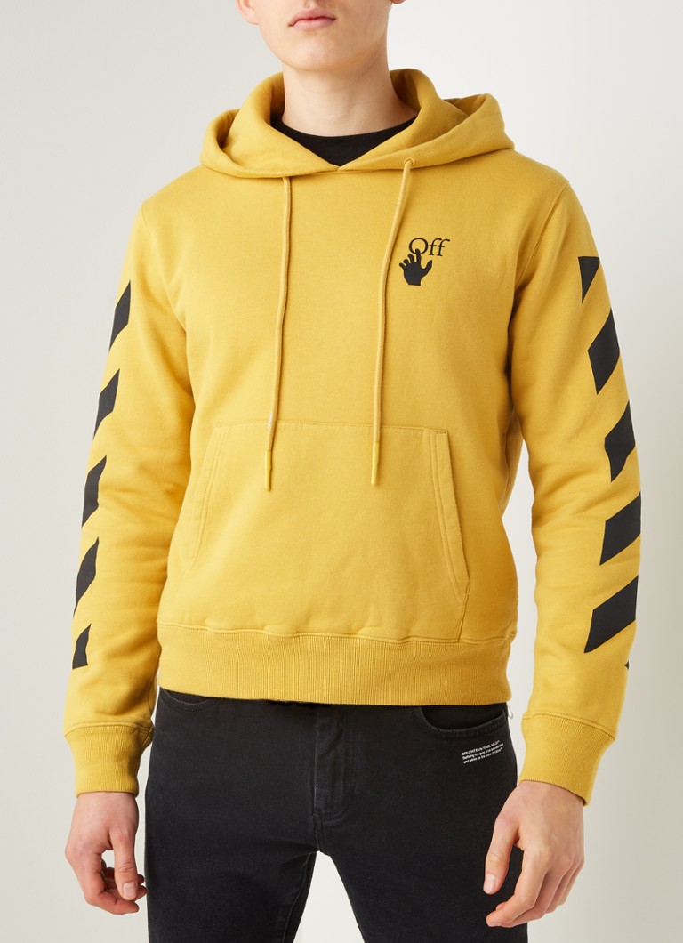 Off-White Diagonal Agreement hoodie met backprint • Geel • deBijenkorf.be