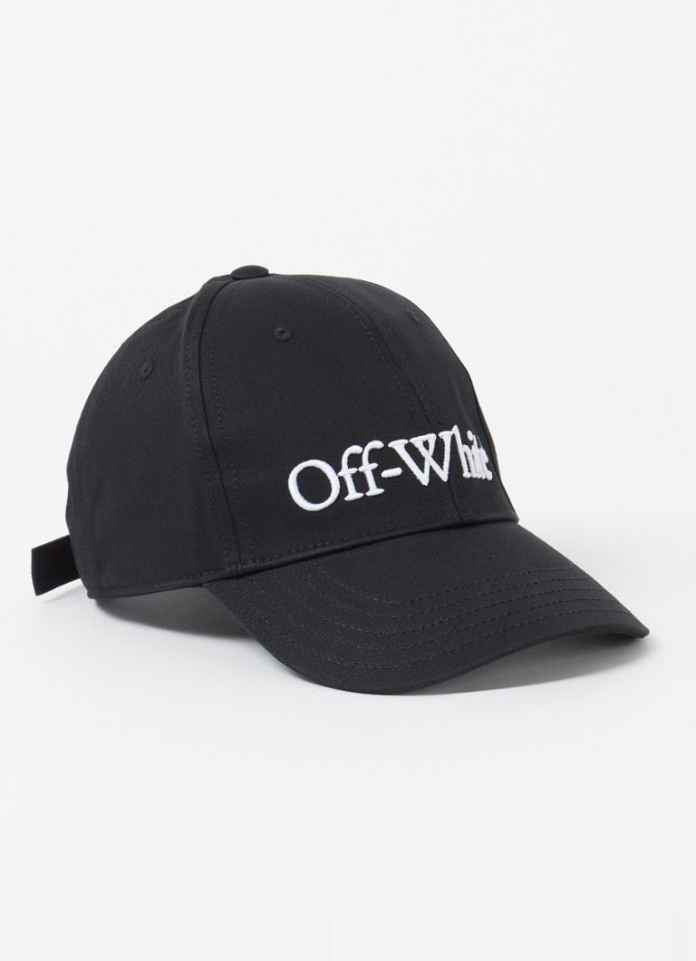 Off-White - Drill pet met logoborduring - Zwart