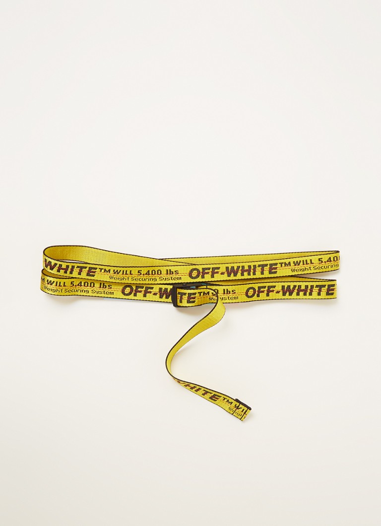 verhaal Verzoekschrift Gastvrijheid Off-White H25 Mini Industrial riem met logo • Geel • deBijenkorf.be