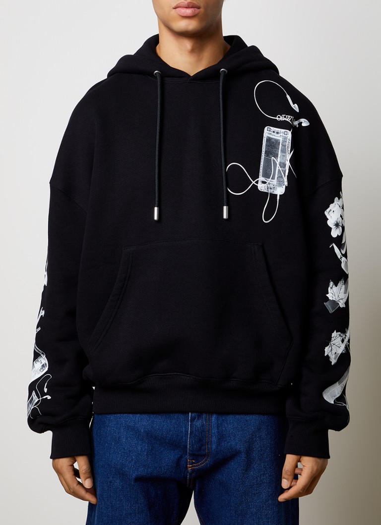 Off White Scan Arr Hoodie Met Logo En Backprint • Zwart • Debijenkorfbe