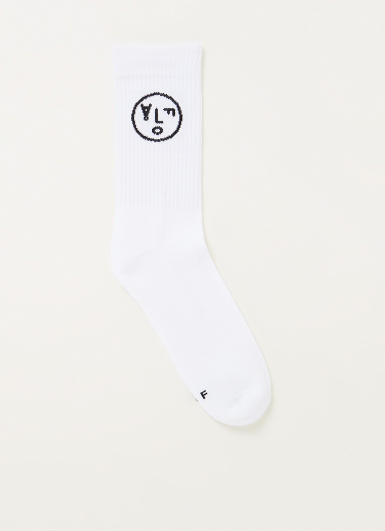 Olaf Hussein - Face sokken met logo - Wit