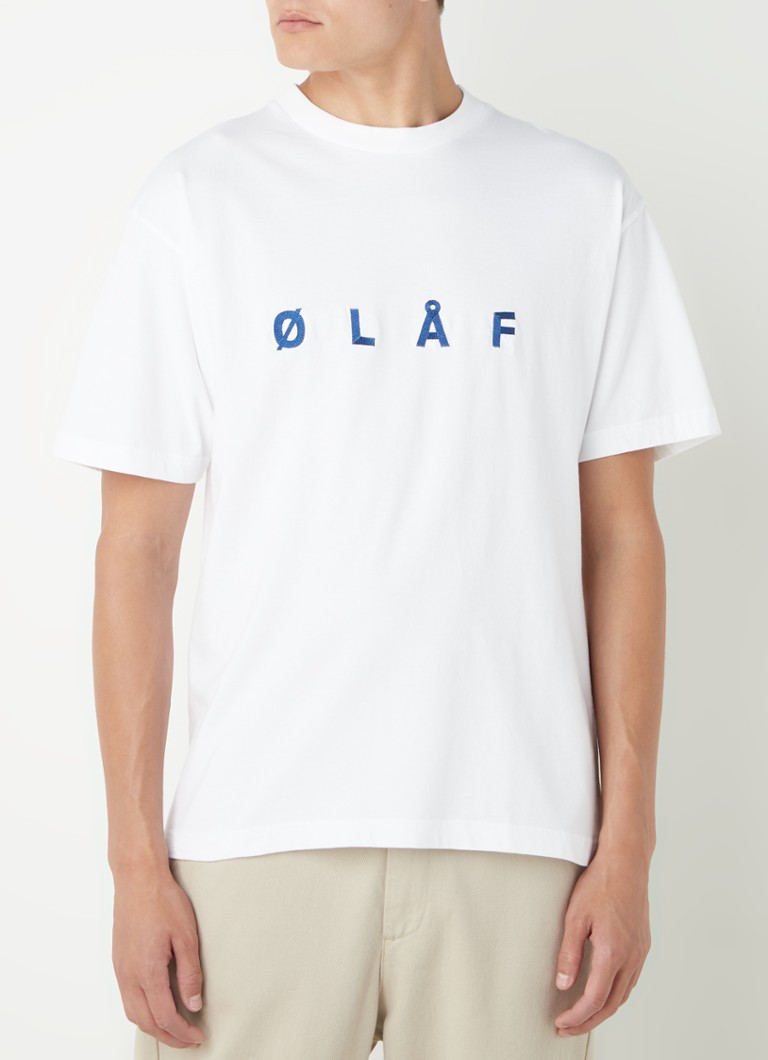 Olaf Hussein - T-shirt met logoborduring - Wit