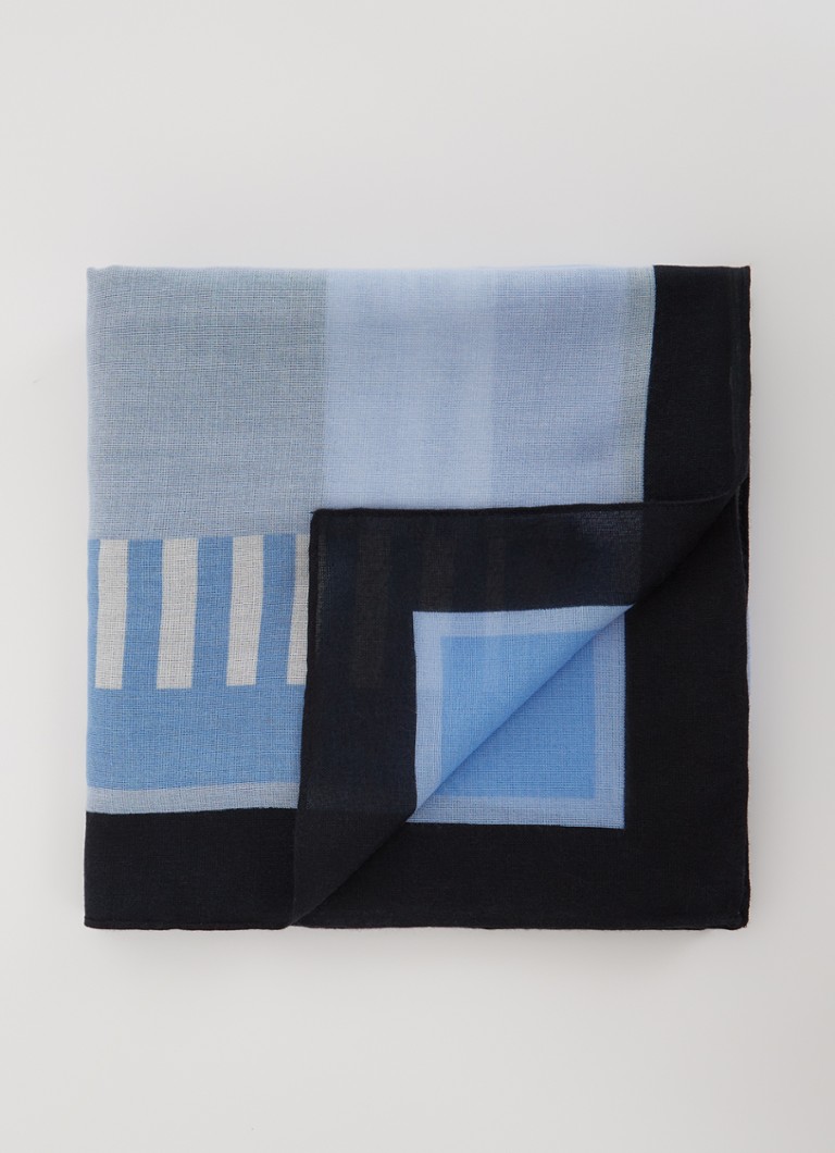 OPUS - Argetic sjaal met grafische print 120 x 120 cm - Blauwgrijs