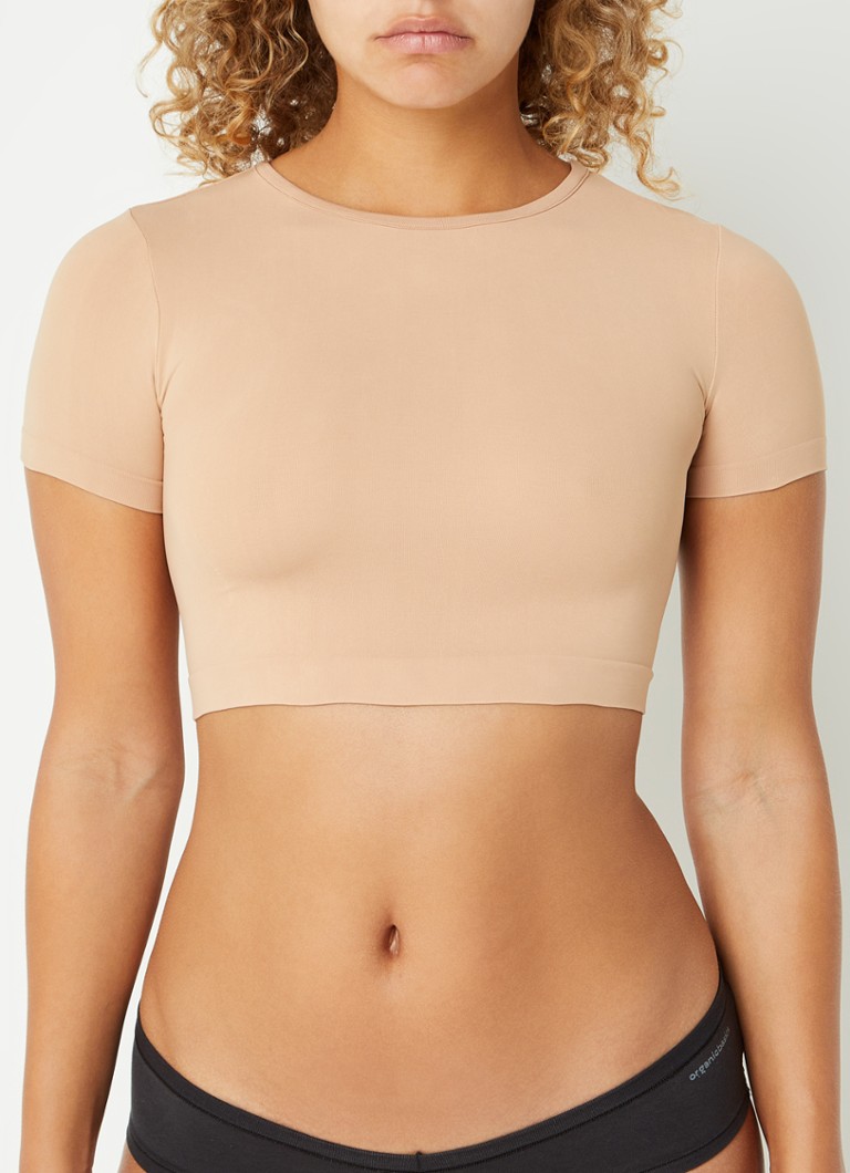 Organic Basics - Crop top met stretch - Hazelnootbruin