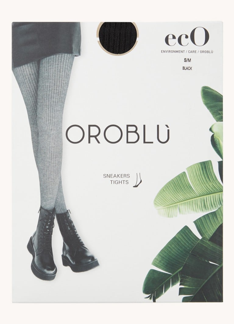 Oroblu - Eco ribgebreide maillot - Zwart