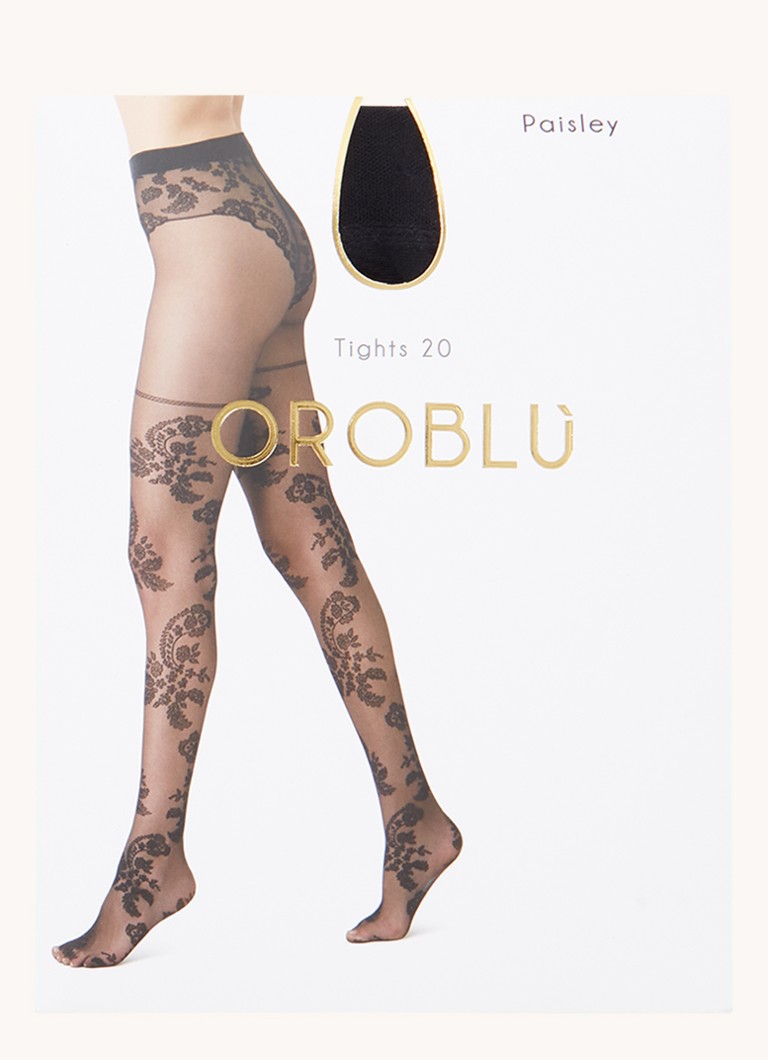 Oroblu Paisley panty in denier met bloemenprint • Zwart • deBijenkorf.be
