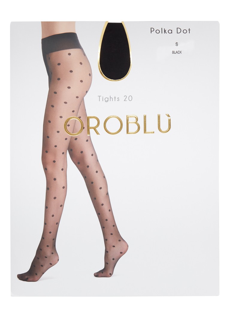 Oroblu - Polka Dot panty met stippenprint in 20 denier - Zwart