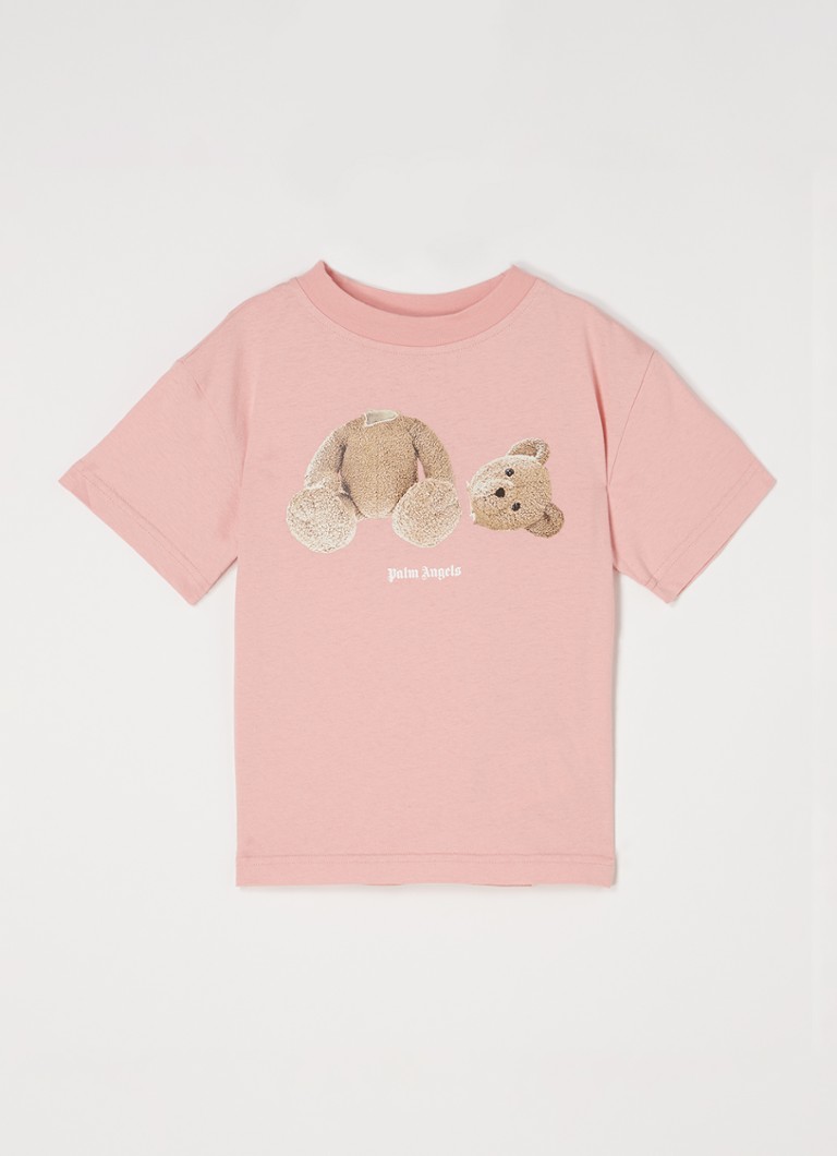Palm Angels - Bear T-shirt met logoprint - Roze