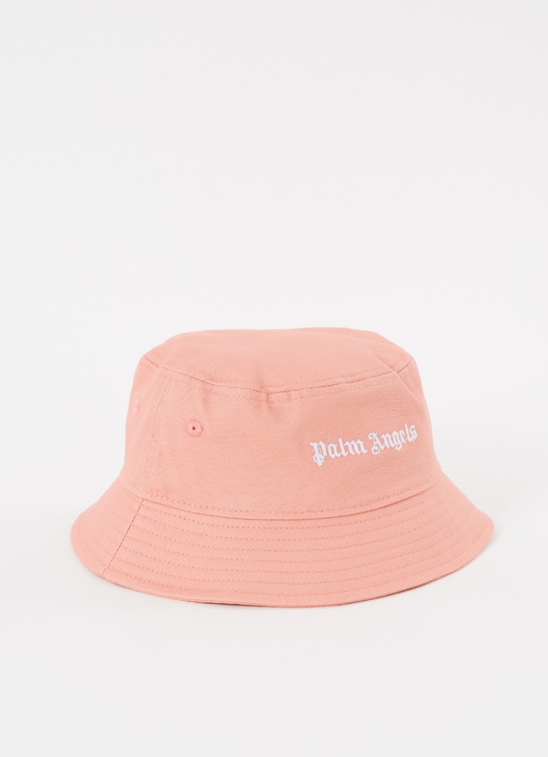 Palm Angels - Bucket hoed met logoborduring - Zalmroze