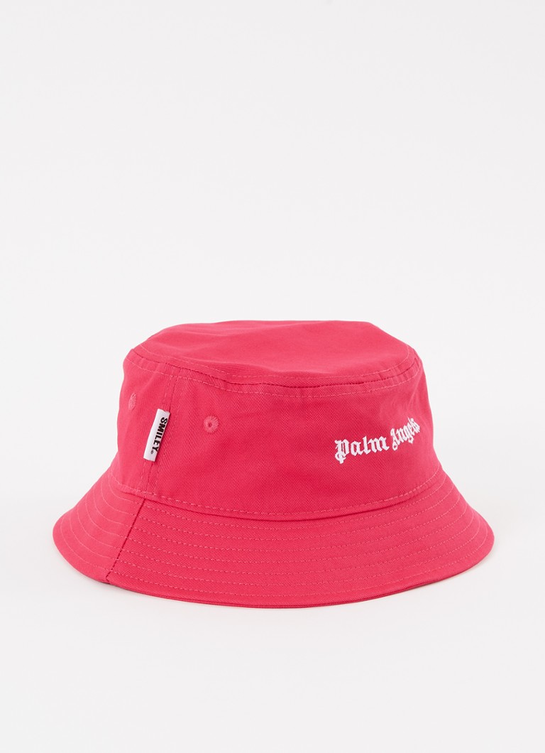 Palm Angels - Smiley bucket hoed met borduring - Donkerroze
