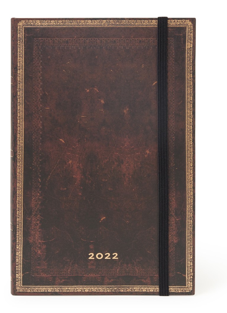Paperblanks - Moroccan Old Leather Vertical agenda 2022 - Donkerbruin