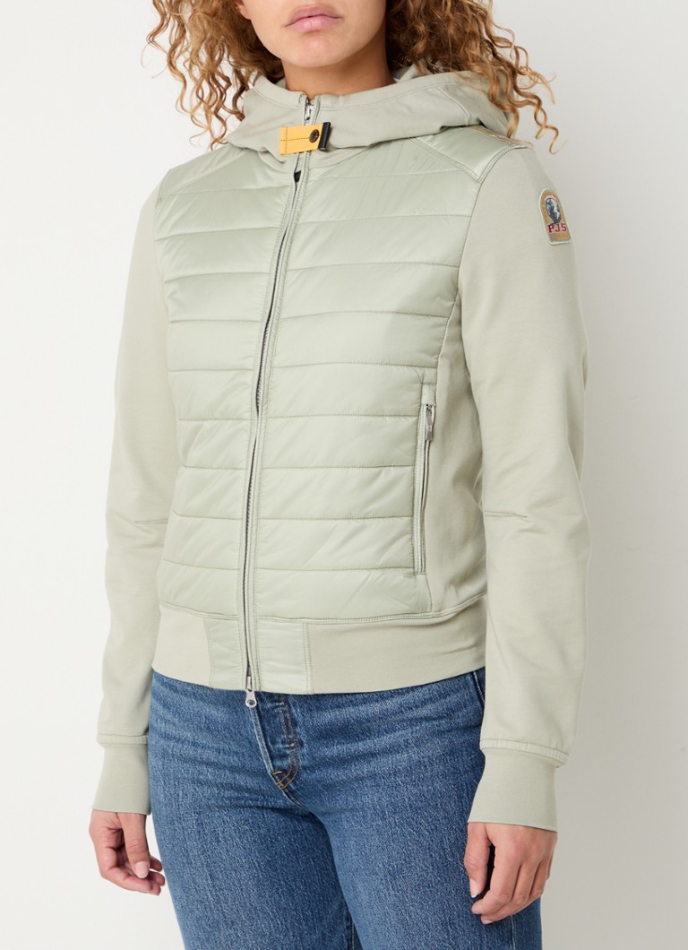Parajumpers - Caelie jack met gewatteerd voorpand en capuchon - Lindegroen