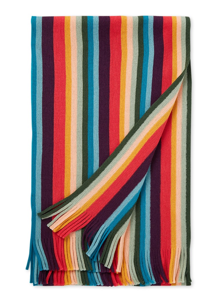 binnen een schuldeiser toonhoogte Paul Smith Artist sjaal van wol 30 x 180 cm • Turquoise • deBijenkorf.be