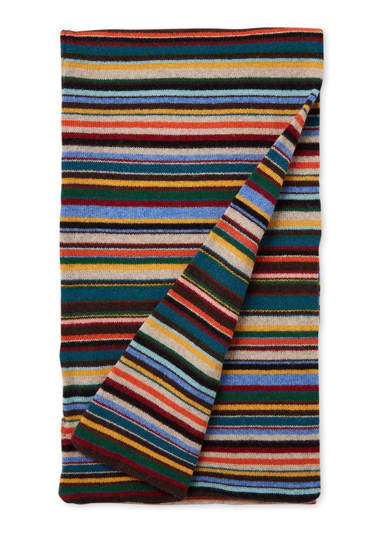 Prestige Bijdrager haag Paul Smith Multistripe sjaal in kasjmierblend 25 x 180 cm • Bruin •  deBijenkorf.be
