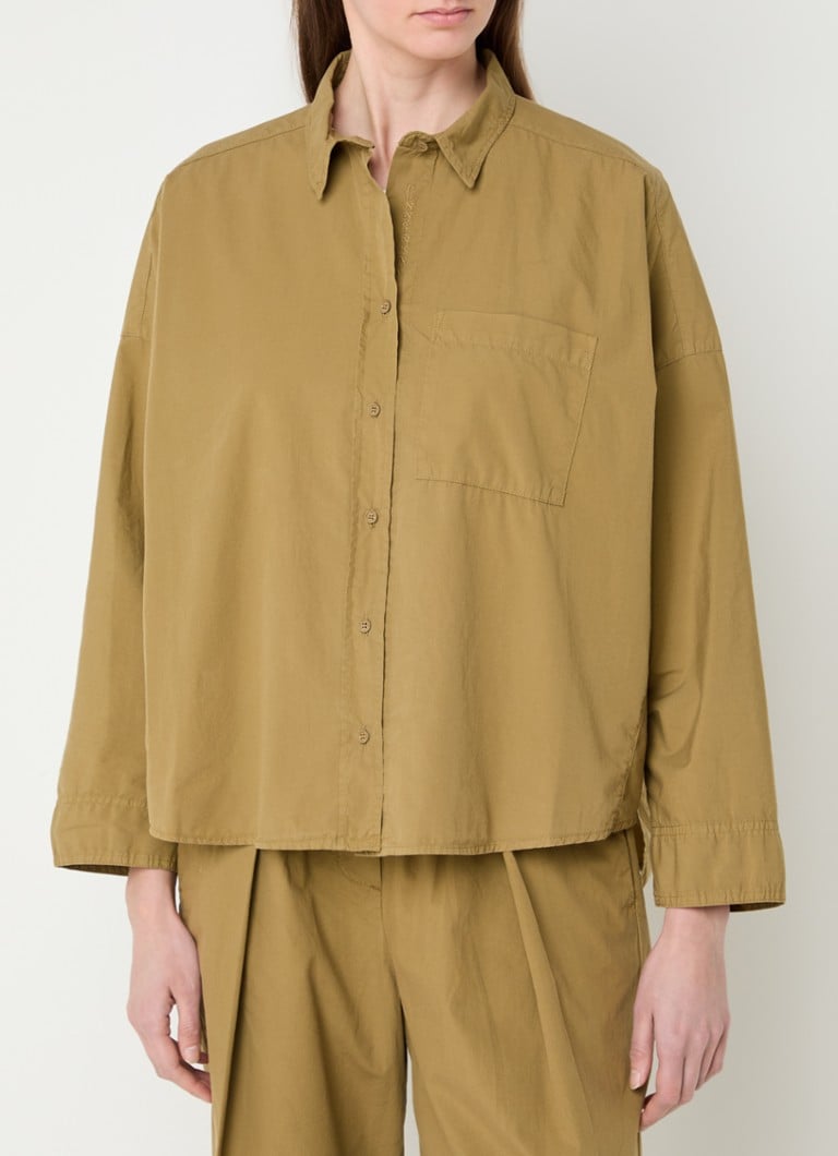 Penn & Ink - Blouse met borstzak - Khaki