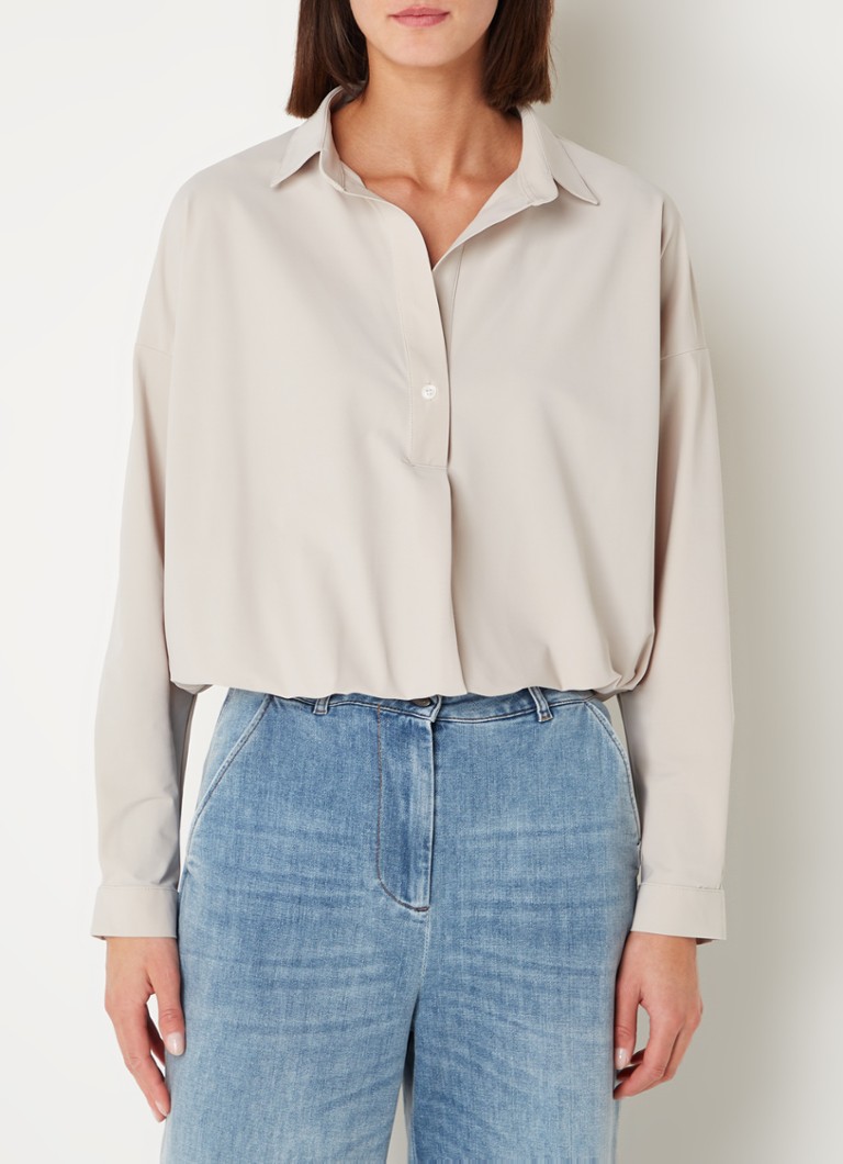 Penn & Ink - Blouse met stretch - Zand
