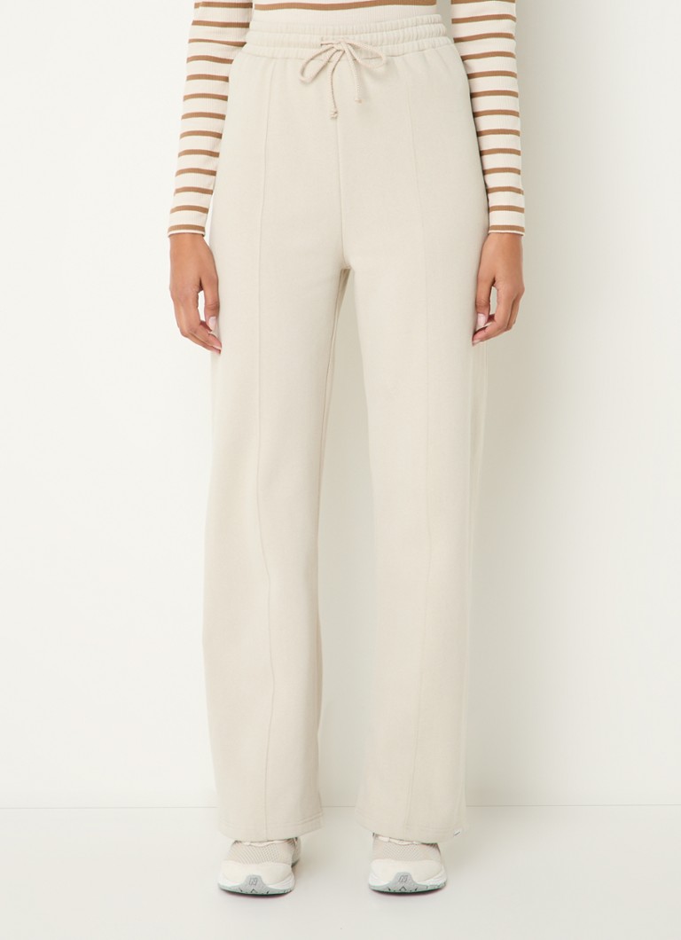 Penn & Ink - High waist loose fit broek met persplooi en trekkoord - Beige