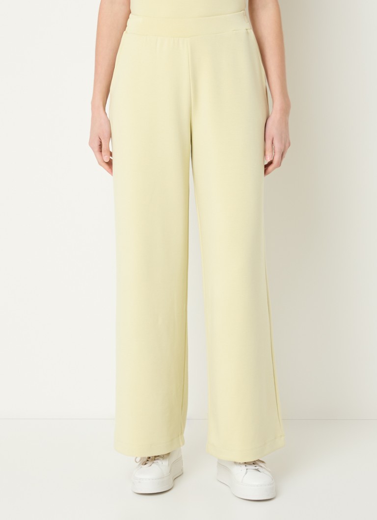 Penn & Ink - High waist wide fit broek met steekzakken - Lindegroen