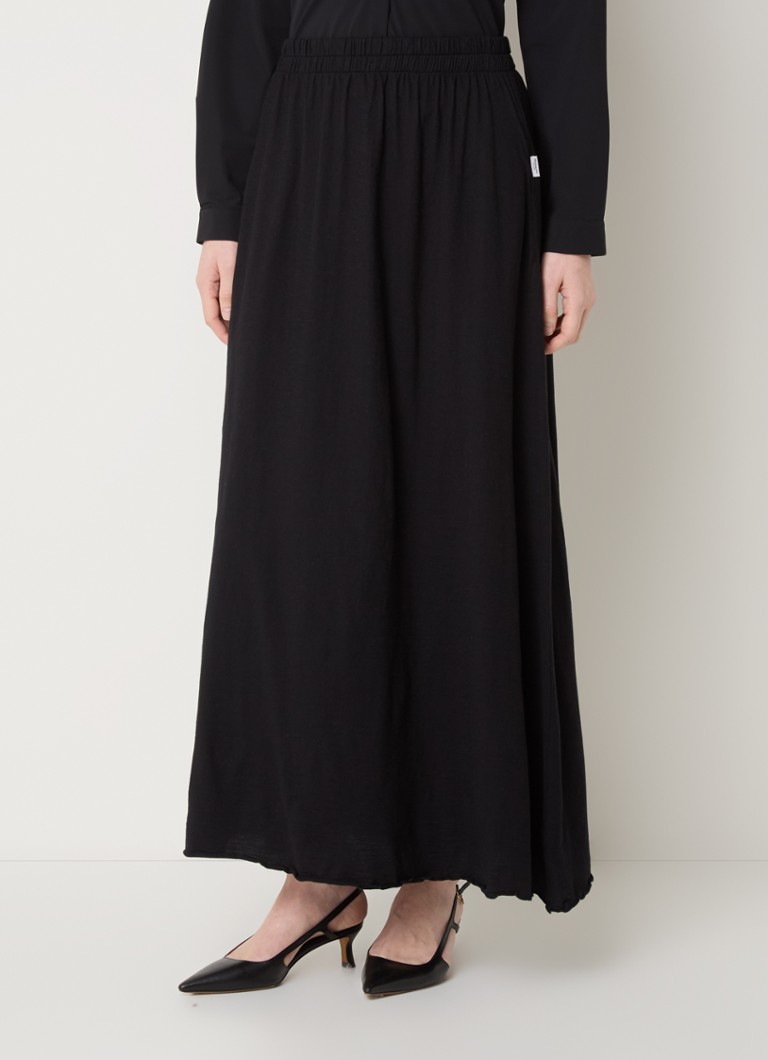 Penn & Ink - Maxi rok met stretch - Zwart