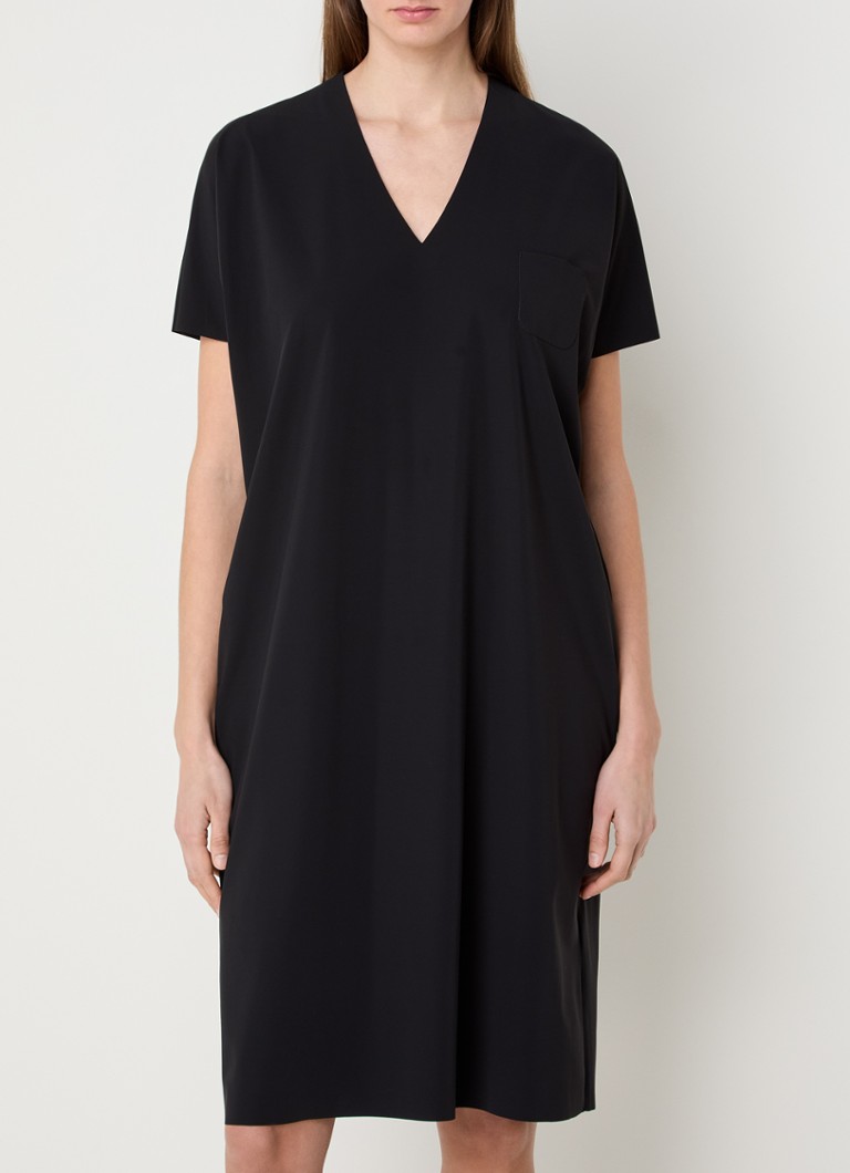 Penn & Ink - Midi jurk met stretch - Zwart