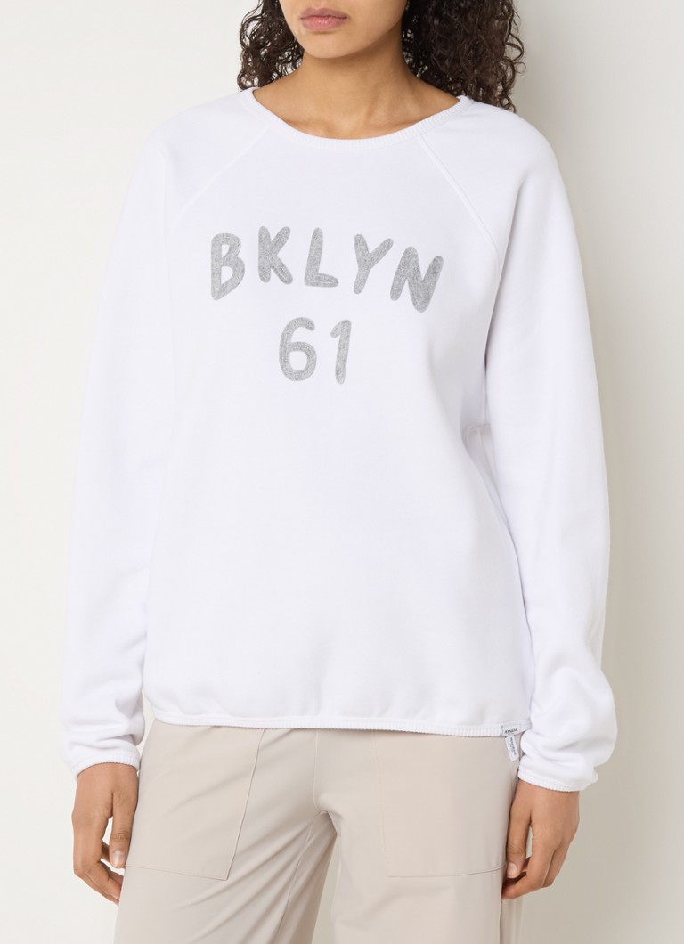 Penn & Ink - Sweater met borduring - Wit