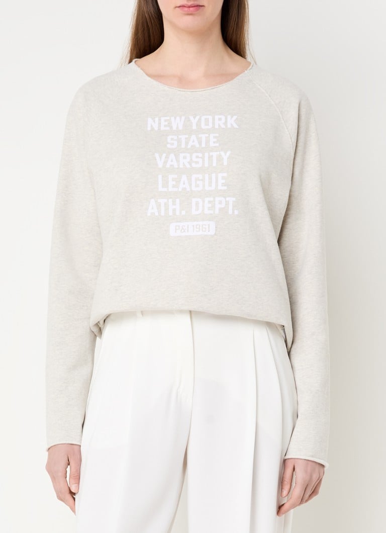 Penn & Ink - Sweater met print - Grijsmele