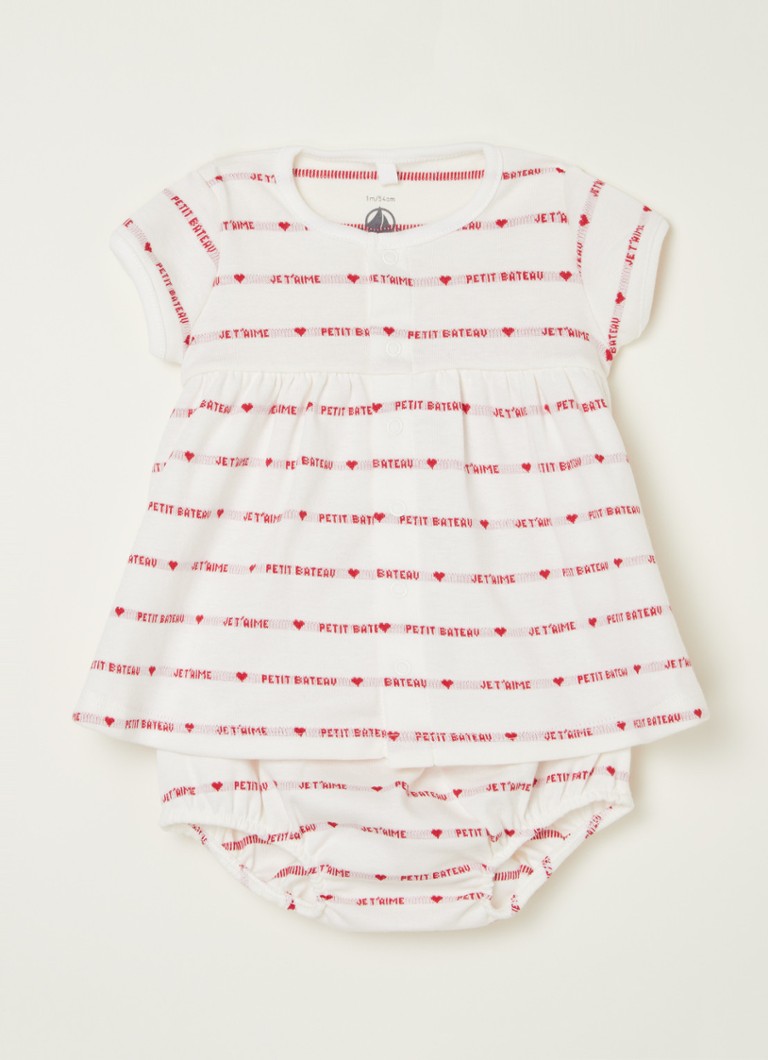 Petit Bateau Ensemble Bebe Mousette Avec Robe Et Pantalon A Couches De Bijenkorf