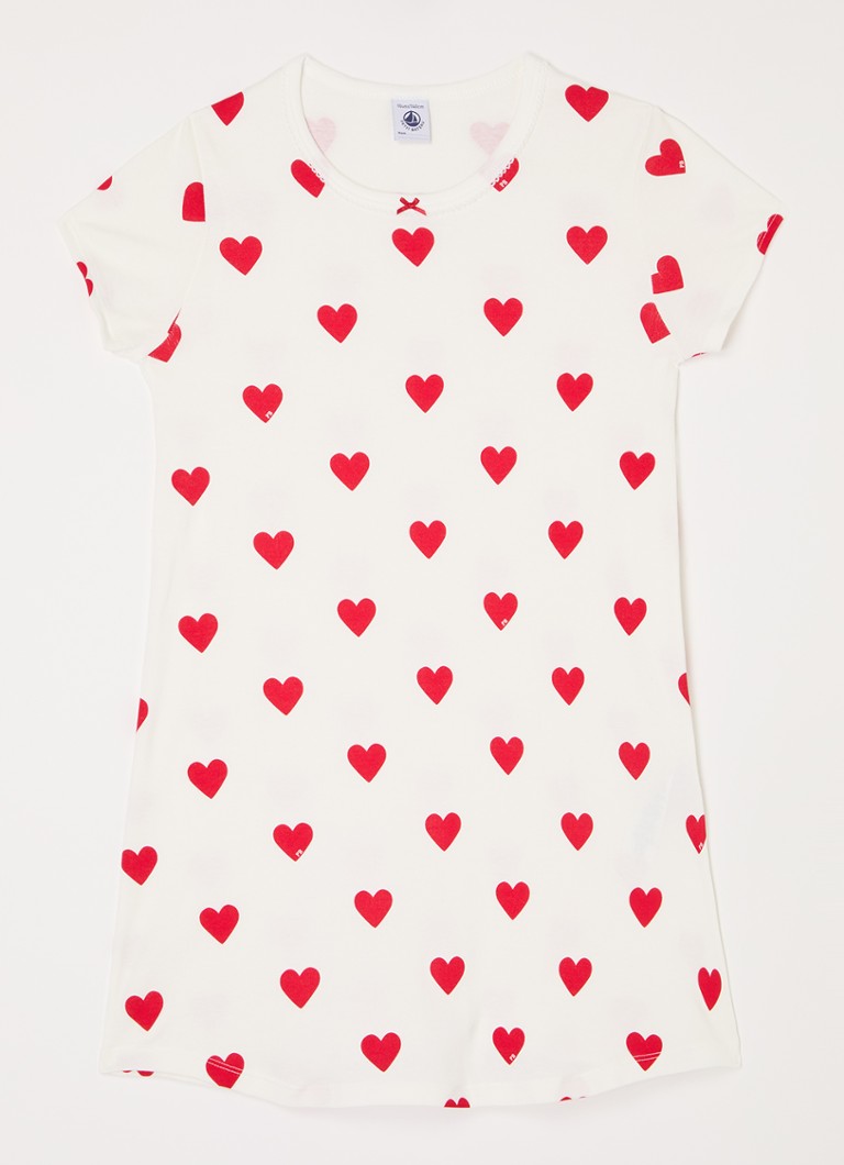 Petit Bateau - Nachthemd met print  - Gebroken wit