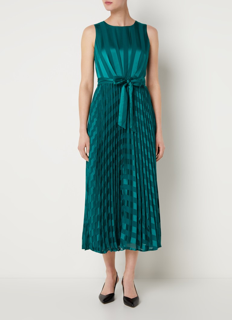 Phase Eight - Beverley maxi jurk van satijn met jacquard dessin - Groen