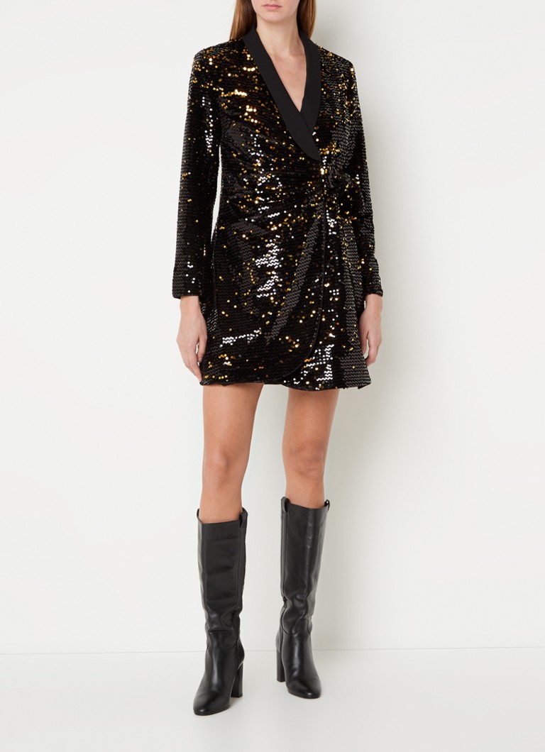 Brea Wrap Tuxe Sequin Dress